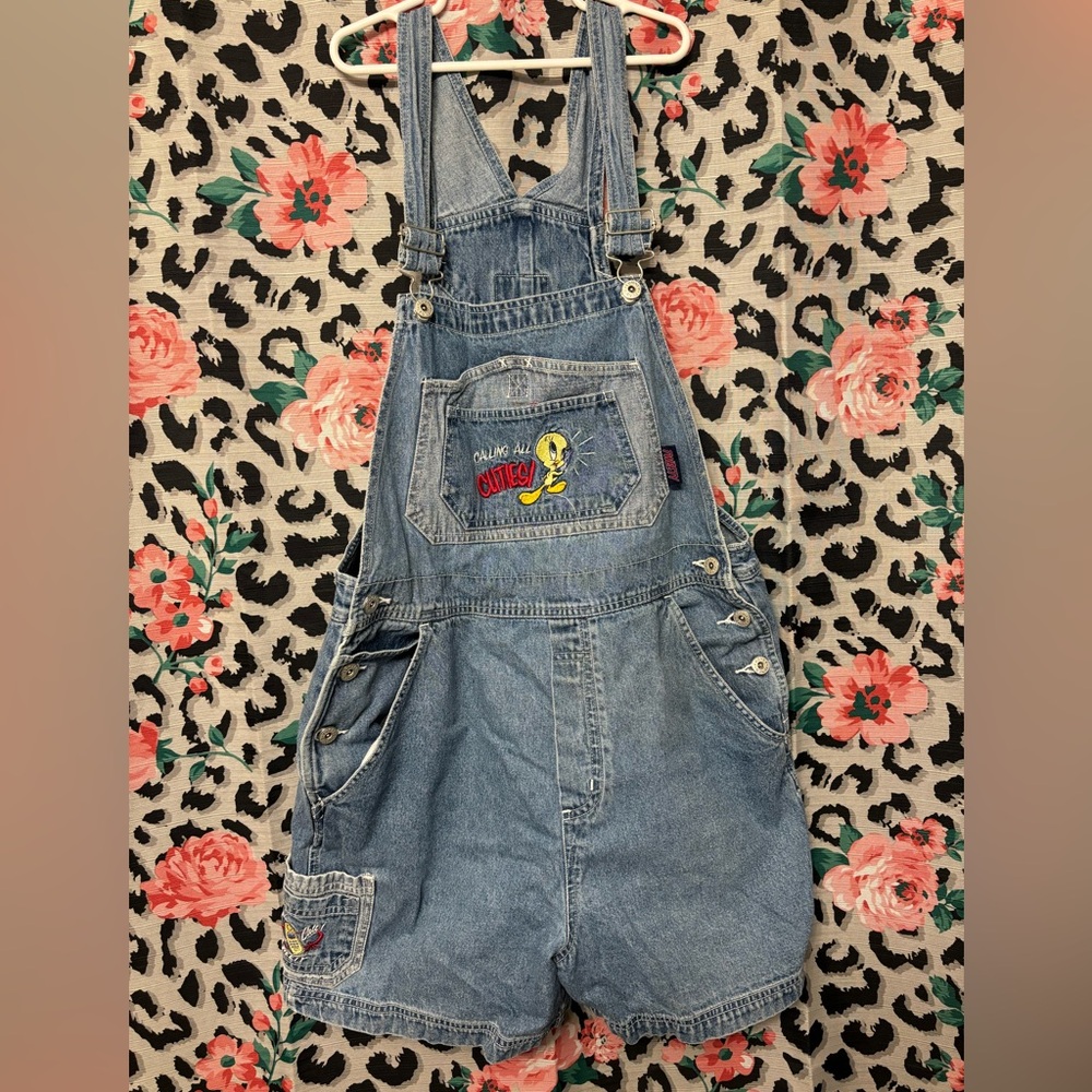 Y2K Women’s L Tweety Bird shortalls